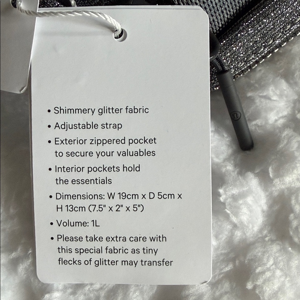 LULULEMON Everywhere Belt Bag 1L Glitter NWT Dark Silver/Graphite Grey/Silver - Picture 15 of 17